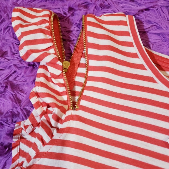 Michael Kors Coral Red Zip Shoulder Blouse - Picture 3 of 4